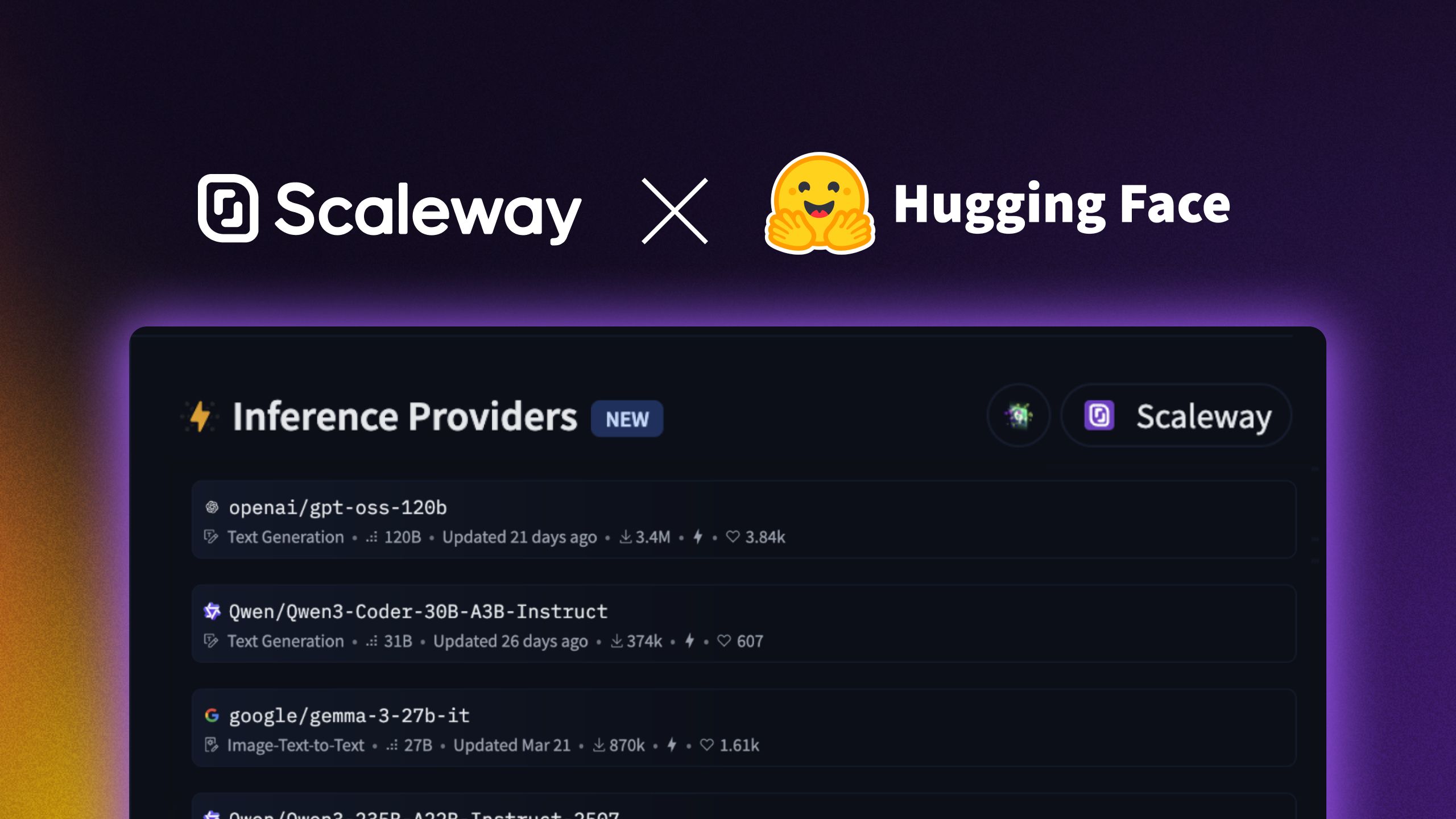 Scaleway rejoint Hugging Face en tant qu’Inference Provider